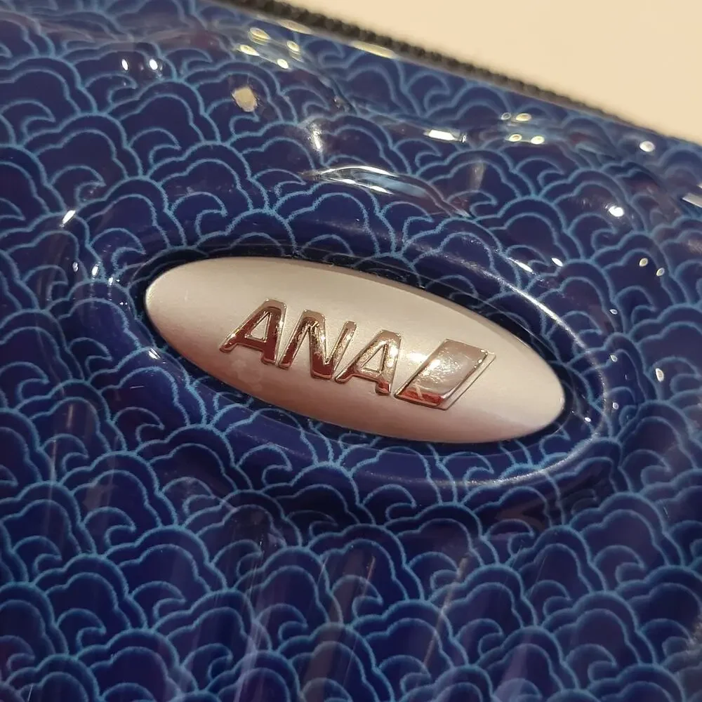 Samsonite ANA First Class Blue Black Zip Travel Case Amenity Toiletry Bag Pouch
